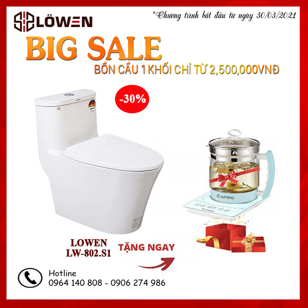 Bồn cầu 1 khổi LOWEN LW-802.S1