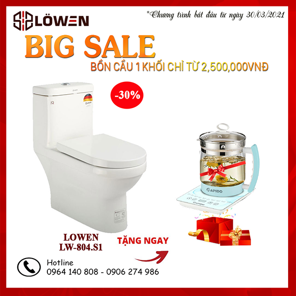 Bồn cầu 1 khối LOWEN LW-804.S1