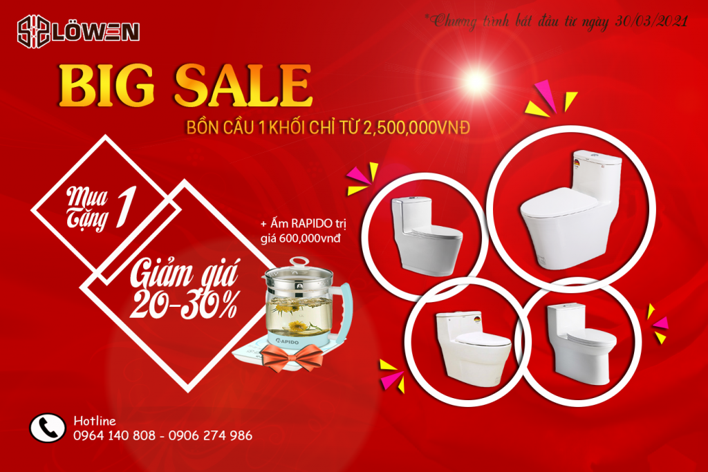 Xả kho bồn cầu LOWEN